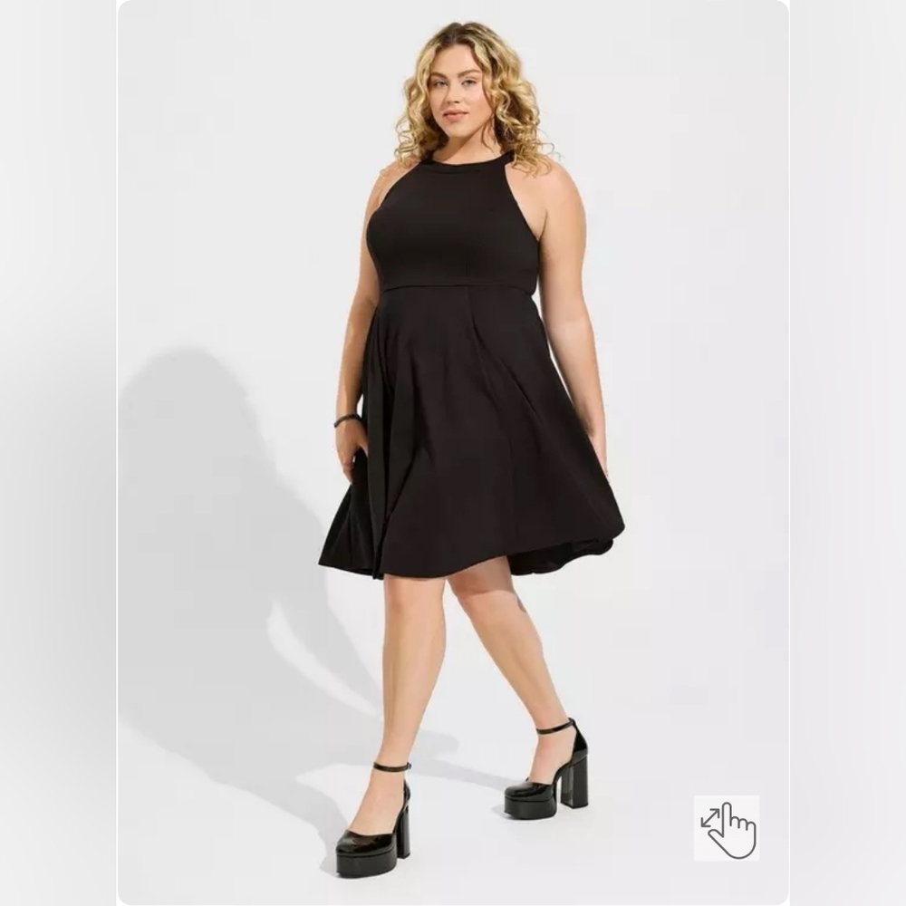Torrid High Neck Sleeveless Mini Ponte Skater Dress